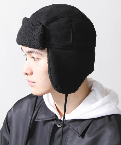 WEGO（ウィゴー）の「WEGO/ボアパイロットキャップ（ニットキャップ/ビーニー・レディース・ブラック/グレー・FREE）」の7枚目の写真