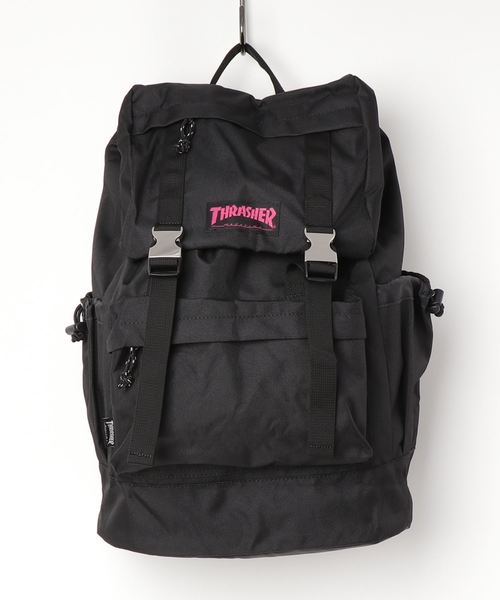 THRASHER(スラッシャー)の「FLAP BACK PACK/スラッシャー バックパック リュックサック(バックパック/リュック・メンズ・ブラック/ブラック×ライム/ブラック×ブルー/ブラック×ピンク/ブラック×レッド・FREE)」の5枚目の写真