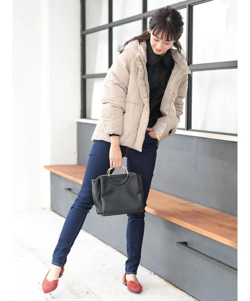 earth music&ecology(アースミュージックアンドエコロジー)の「・ファイバーダウンマウンテンパーカー 〇(マウンテンパーカー・レディース・ブラック/ベージュ/ネイビー・M/L)」の13枚目の写真