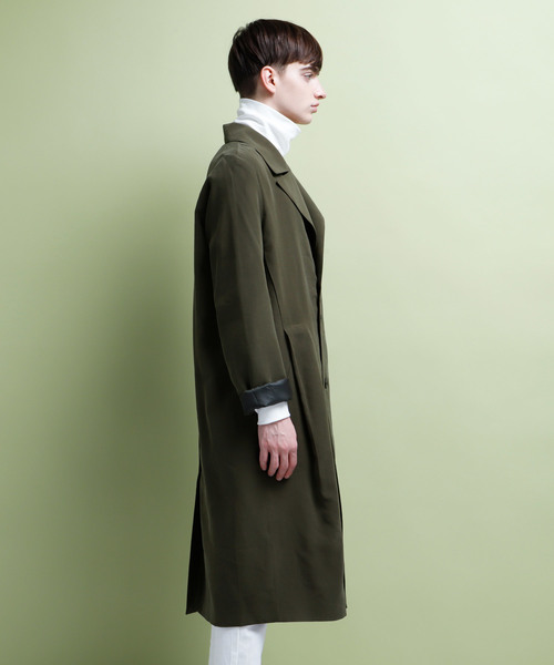 EMMA CLOTHES(エマクローズ)の「オーバーサイズギミックチェスターコート(チェスターコート・メンズ・ブラック/オリーブ/ライトベージュ・FREE)」の11枚目の写真