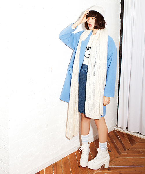 WEGO（ウィゴー）の「WEGO/デニムスカート（デニムスカート・レディース・インディゴブルー/ライトインディゴブルー・FREE）」の3枚目の写真