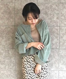 flower | メルティングコーデュロイジャケット(ノーカラージャケット)