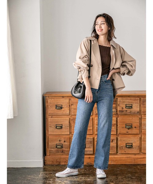 fifth（フィフス）の「ショートトレンチコート（トレンチコート・レディース・ベージュ/カーキ/モカ/カーキオリーブ/アイボリー・MEDIUM）」の12枚目の写真