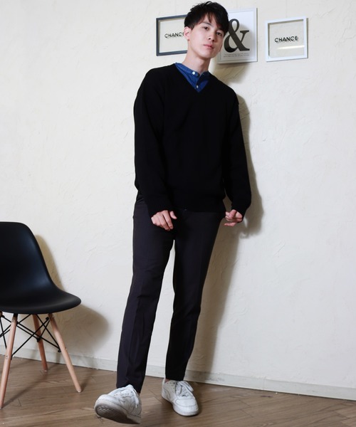 WESTSEA(ウエストシー)の「WEB限定 Vネックコットンニットセーター/スクールセーター(ニット/セーター・メンズ・ホワイト/ブラック/ベージュ/ネイビー/グレー/チャコール/ワイン・S/M/L/XL)」の20枚目の写真