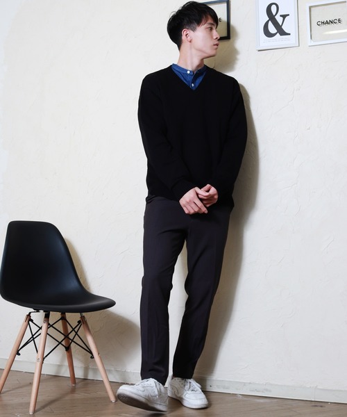 WESTSEA(ウエストシー)の「WEB限定 Vネックコットンニットセーター/スクールセーター(ニット/セーター・メンズ・ホワイト/ブラック/ベージュ/ネイビー/グレー/チャコール/ワイン・S/M/L/XL)」の22枚目の写真