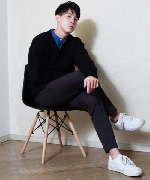 WESTSEA(ウエストシー)の「WEB限定 Vネックコットンニットセーター/スクールセーター(ニット/セーター・メンズ・ホワイト/ブラック/ベージュ/ネイビー/グレー/チャコール/ワイン・S/M/L/XL)」の21枚目の写真