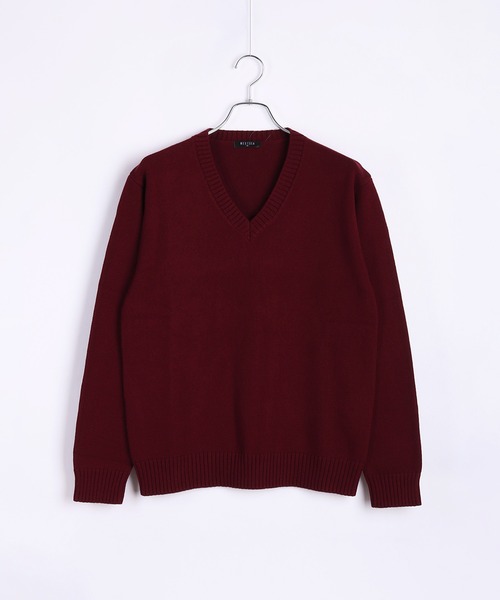 WESTSEA(ウエストシー)の「WEB限定 Vネックコットンニットセーター/スクールセーター(ニット/セーター・メンズ・ホワイト/ブラック/ベージュ/ネイビー/グレー/チャコール/ワイン・S/M/L/XL)」の12枚目の写真