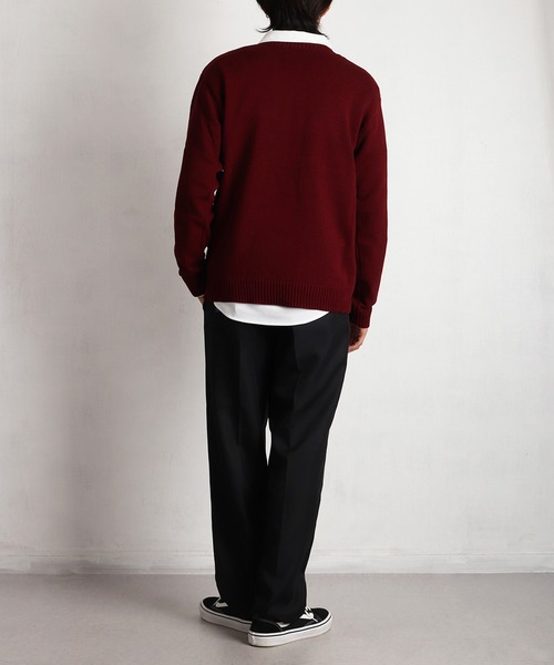 WEB限定 Vネックコットンニットセーター/スクールセーター（ニット