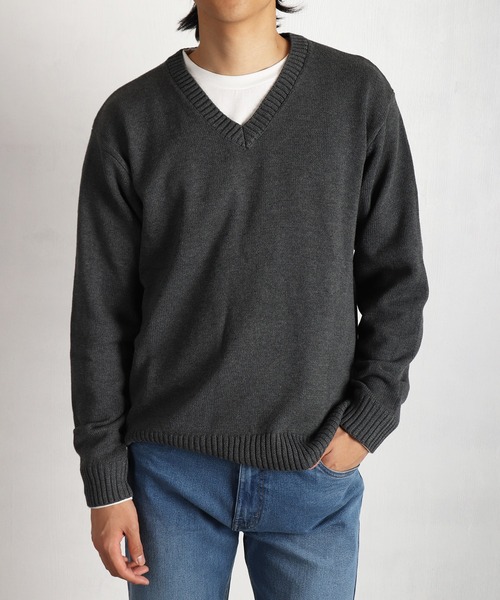 RUYSSELNO CIDAM（ラッセルノ）Vネックニット　セーター　サイズ6 WEB限定 Vネックコットンニットセーター/スクールセーター