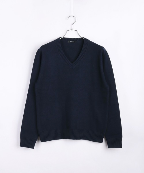WEB限定 Vネックコットンニットセーター/スクールセーター（ニット
