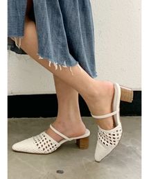 GYDA | メッシュポインテッドウッドミュール(パンプス)