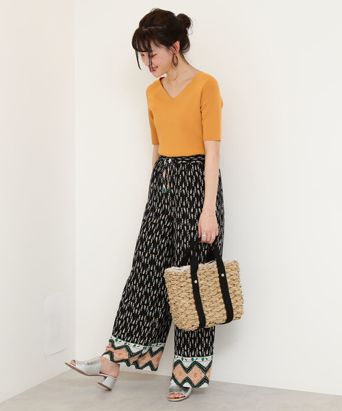 N.（N. Natural Beauty Basic）（エヌエヌナチュラルビューティーベーシック）の「ウエストリボンイージーワイドパンツ（その他パンツ・レディース・オレンジ系その他/ブラック系その他/ベージュ系その他・MEDIUM）」の10枚目の写真