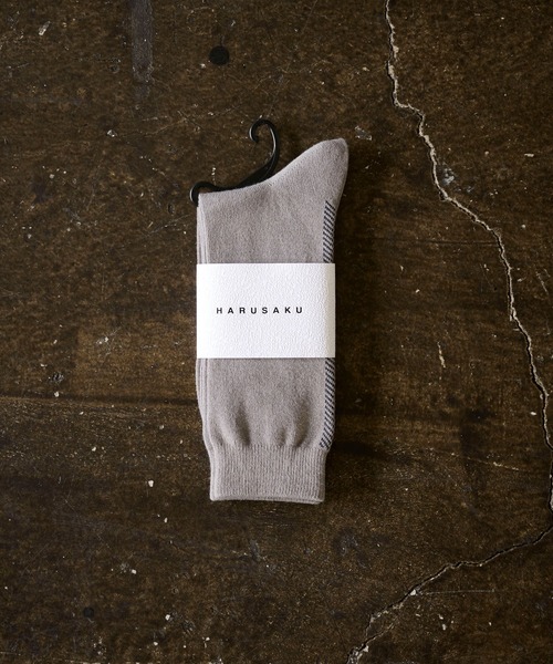 HARUSAKU（ハルサク）の「HARUSAKU:Herringbone Back Line Socks：ヘリンボーン バックライン ソックス（ソックス/靴下・メンズ・オフホワイト/ブラック/チャコールグレー/ブラウン/ホワイト系その他2/ダークグレー/ネイビー/ホワイト系その他・M/L/S）」の6枚目の写真