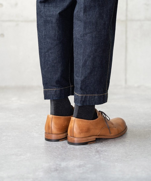 HARUSAKU（ハルサク）の「HARUSAKU:Herringbone Back Line Socks：ヘリンボーン バックライン ソックス（ソックス/靴下・メンズ・オフホワイト/ブラック/チャコールグレー/ブラウン・M/L）」の5枚目の写真