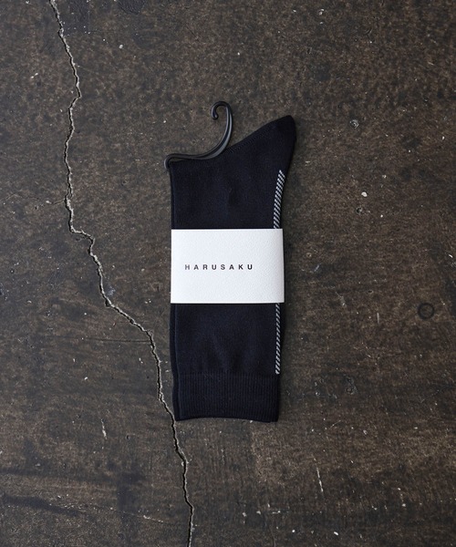 HARUSAKU（ハルサク）の「HARUSAKU:Herringbone Back Line Socks：ヘリンボーン バックライン ソックス（ソックス/靴下・メンズ・オフホワイト/ブラック/チャコールグレー/ブラウン・M/L）」の13枚目の写真