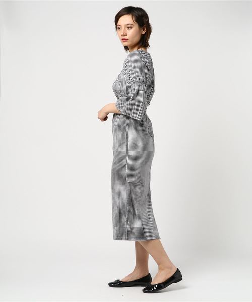 archives（アルシーヴ）の「シャーリングチェックワンピース（ワンピース・レディース・ブラック/ブラウン・MEDIUM）」の5枚目の写真