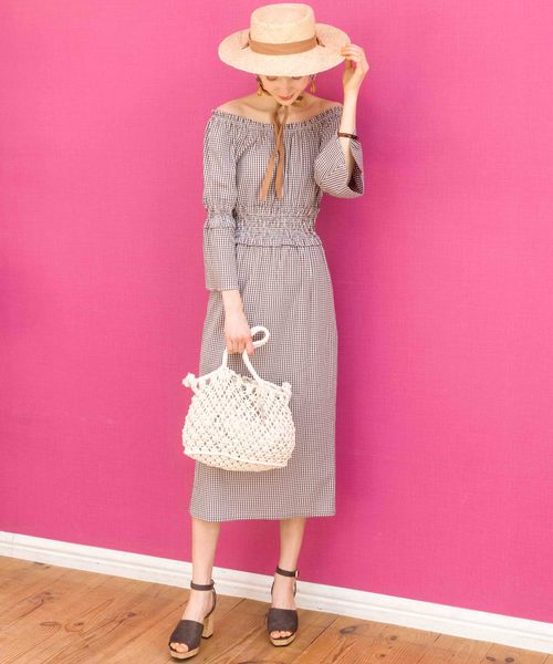 archives（アルシーヴ）の「シャーリングチェックワンピース（ワンピース・レディース・ブラック/ブラウン・MEDIUM）」の6枚目の写真