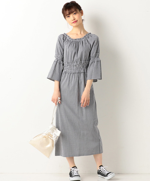 archives（アルシーヴ）の「シャーリングチェックワンピース（ワンピース・レディース・ブラック/ブラウン・MEDIUM）」の7枚目の写真