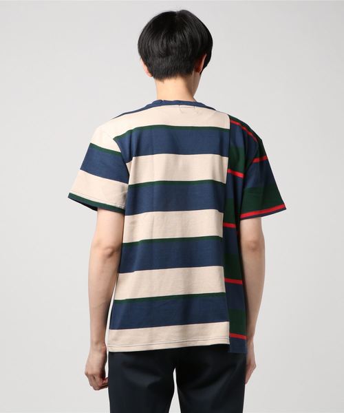 go slow caravan（ゴースローキャラバン）の「BP　ボーダー切替TEE（Tシャツ/カットソー・メンズ・ベージュ/ブラウン/グリーン・LARGE/MEDIUM/X-LARGE）」の5枚目の写真