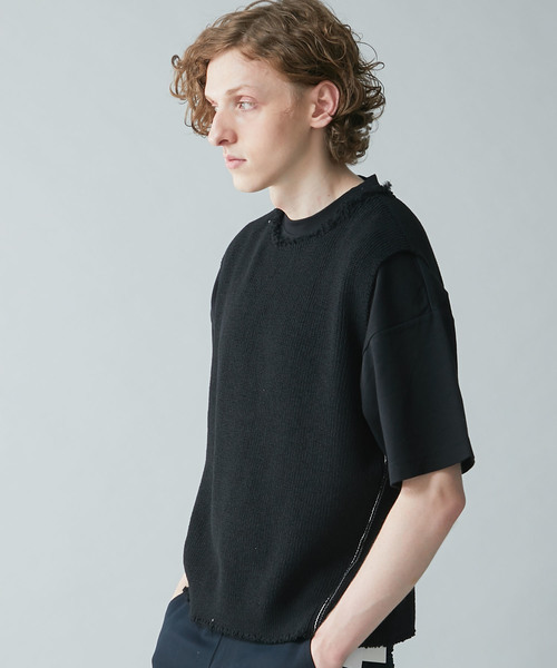 WRAPINKNOT（ラッピンノット）の「【WRAPINKNOT】別注カットオフショートベスト（ベスト・メンズ・ブラック/グレー・2/3）」の7枚目の写真