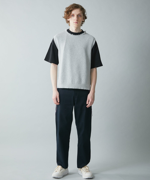 WRAPINKNOT（ラッピンノット）の「【WRAPINKNOT】別注カットオフショートベスト（ベスト・メンズ・ブラック/グレー・2/3）」の20枚目の写真