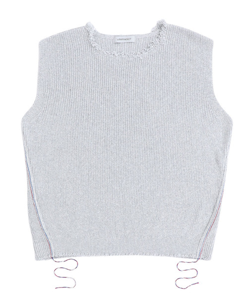 WRAPINKNOT（ラッピンノット）の「【WRAPINKNOT】別注カットオフショートベスト（ベスト・メンズ・ブラック/グレー・2/3）」の22枚目の写真