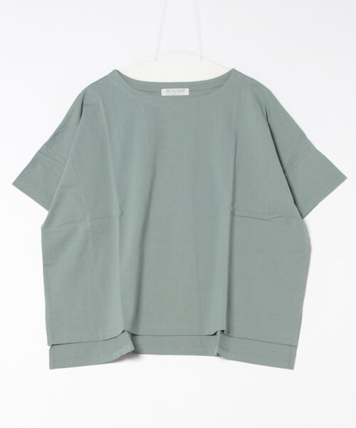 and it_（アンドイット）の「もちもちストレッチビッグシルエットカットソー（Tシャツ/カットソー・レディース・ホワイト×ブルー/グリーン/ブラック/ホワイト×ブラック/オフホワイト/ネイビー/ラベンダー/ホワイト×ネイビー/杢グレー/カーキ/チャコール/モカ/ブルーグリーン/ブラウン/スモークピンク/ブルー/ライトブラウン/ライトグリーン/ピンク系/ホワイト系/ブラウン系/グリーン系/ホワイト系その他・MEDIUM/LARGE）」の17枚目の写真