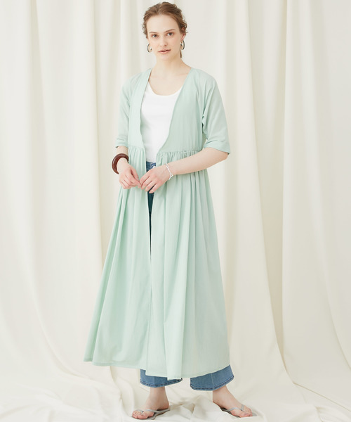 STUDIOUS(ステュディオス)の「【STUDIOUS】カシュクール ロングガウンワンピース(ワンピース・レディース・ベージュ/ブラック/ミント/ライトベージュ・FREE)」の11枚目の写真