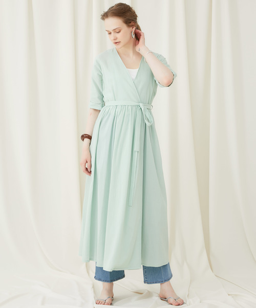 STUDIOUS(ステュディオス)の「【STUDIOUS】カシュクール ロングガウンワンピース(ワンピース・レディース・ベージュ/ブラック/ミント/ライトベージュ・FREE)」の13枚目の写真