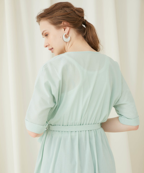 STUDIOUS(ステュディオス)の「【STUDIOUS】カシュクール ロングガウンワンピース(ワンピース・レディース・ベージュ/ブラック/ミント/ライトベージュ・FREE)」の8枚目の写真