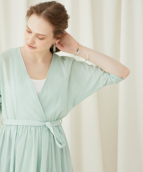 STUDIOUS(ステュディオス)の「【STUDIOUS】カシュクール ロングガウンワンピース(ワンピース・レディース・ベージュ/ブラック/ミント/ライトベージュ・FREE)」の12枚目の写真