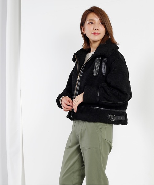 kha:ki(カーキ)の「「KHA:KI / カーキ」ミリタリーボアジャケット" B3 BOA JACKET"(ミリタリージャケット・レディース・ブラック/ブラウン/グレー・1/2)」の2枚目の写真