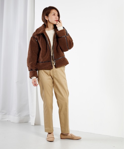 kha:ki(カーキ)の「「KHA:KI / カーキ」ミリタリーボアジャケット" B3 BOA JACKET"(ミリタリージャケット・レディース・ブラック/ブラウン/グレー・1/2)」の7枚目の写真