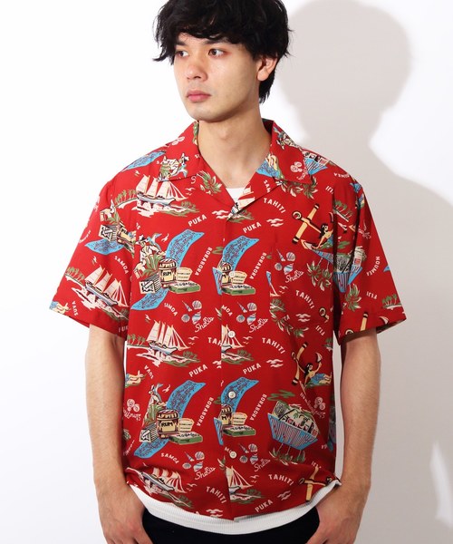 ８(eight)（エイト）の「アロハシャツ 半袖シャツ ヨット柄 リゾート（シャツ/ブラウス・メンズ・ホワイト系その他2/ホワイト系その他/レッド系その他/ブルー系その他・X-LARGE/MEDIUM/LARGE）」の4枚目の写真