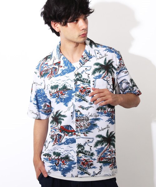 ８(eight)（エイト）の「アロハシャツ 半袖シャツ ヨット柄 リゾート（シャツ/ブラウス・メンズ・ホワイト系その他2/ホワイト系その他/レッド系その他/ブルー系その他・X-LARGE/MEDIUM/LARGE）」の3枚目の写真