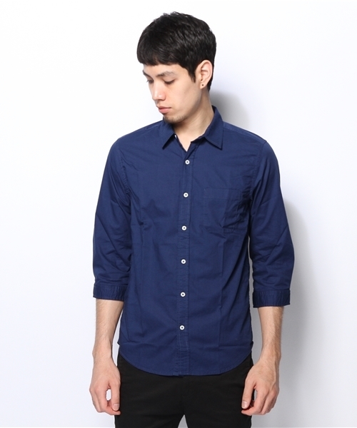 WEGO（ウィゴー）の「WEGO/トリコボタン7分袖シャツ（シャツ/ブラウス・メンズ・ホワイト/ライム/ネイビー/イエロー/サックスブルー/ライトピンク・MEDIUM/LARGE）」の13枚目の写真