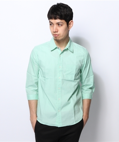 WEGO（ウィゴー）の「WEGO/トリコボタン7分袖シャツ（シャツ/ブラウス・メンズ・ホワイト/ライム/ネイビー/イエロー/サックスブルー/ライトピンク・MEDIUM/LARGE）」の16枚目の写真