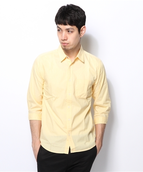 WEGO（ウィゴー）の「WEGO/トリコボタン7分袖シャツ（シャツ/ブラウス・メンズ・ホワイト/ライム/ネイビー/イエロー/サックスブルー/ライトピンク・MEDIUM/LARGE）」の18枚目の写真