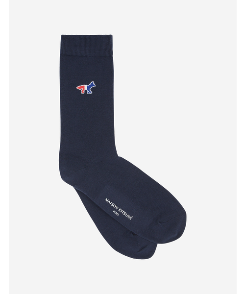 【MAISON KITSUNE】関税込★TRICOLOR FOX SOCKS / AU06400KT0010 MUSINSA | MAISON KITSUNE Tricolor Fox Patch Socks - Navy