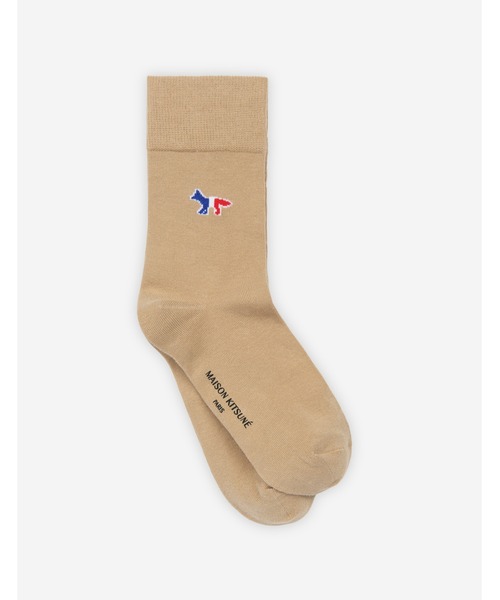 Maison Kitsune（メゾンキツネ）の「TRICOLOR FOX SOCKS（ソックス/靴下・メンズ・ネイビー/レッド/サンドベージュ/ネイビー系1/霜降りグレー・S/M）」の3枚目の写真
