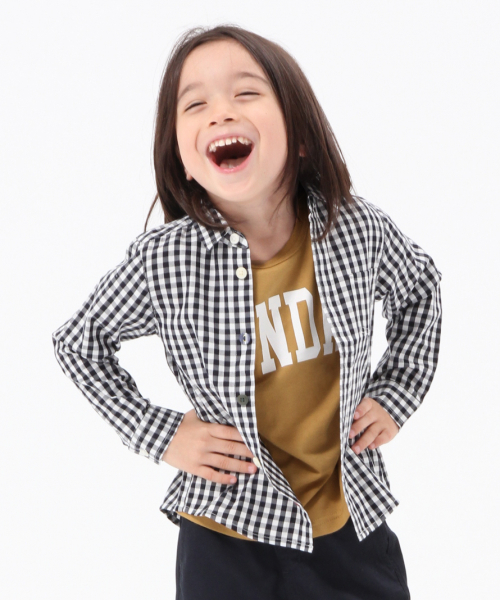 GLOBAL WORK（グローバルワーク）の「【キッズ】ハイショクボタンシャツ長袖/842463（シャツ/ブラウス・キッズ・ネイビー/ブラック/ホワイト・SMALL/MEDIUM/LARGE/X-LARGE/XX-LARGE）」の3枚目の写真