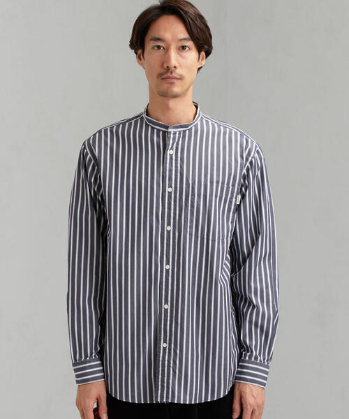 GYMPHLEX（ジムフレックス）の「［ジムフレックス］SC★GYMPHLEX RELAX バンドカラーシャツ（シャツ/ブラウス・メンズ・ピンク/ベージュ/ロイヤルブルー/ネイビー・MEDIUM/LARGE）」の5枚目の写真