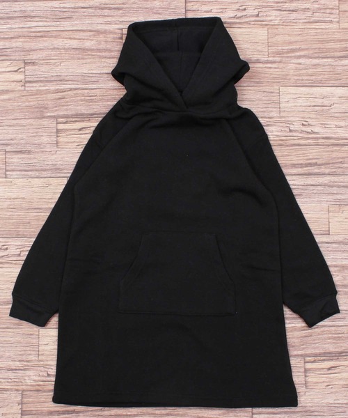 THE CASUAL（カジュアル）の「パイル起毛無地パーカーワンピース キッズ（ワンピース・キッズ・杢グレー/アイボリー/ブラック・160/150/120/130/140）」の3枚目の写真