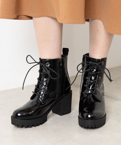 WEGO（ウィゴー）の「WEGO/タンクヒールブーツ（ブーツ・レディース・ブラック/ブラック系その他/その他1・MEDIUM/LARGE）」の3枚目の写真