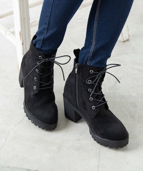 WEGO（ウィゴー）の「WEGO/タンクヒールブーツ（ブーツ・レディース・ブラック/ブラック系その他/その他1・MEDIUM/LARGE）」の2枚目の写真