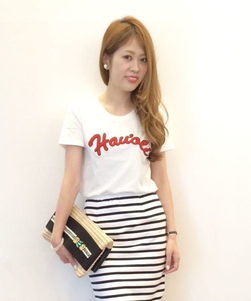 Another Edition（アナザーエディション）の「AE Hau’oli T ◆（Tシャツ/カットソー・レディース・オフホワイト/レッド/コバルトブルー・フリー）」の2枚目の写真