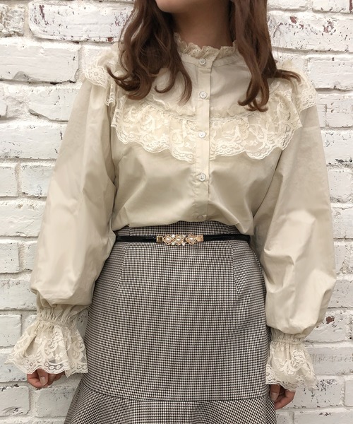 one after another NICE CLAUP（ワンアフターアナザーナイスクラップ）の「【Web限定】ブラウス＋スカート+ベルト+カチューシャ（4点セット）（ワンピース・レディース・オフホワイト/ベージュ・FREE）」の18枚目の写真