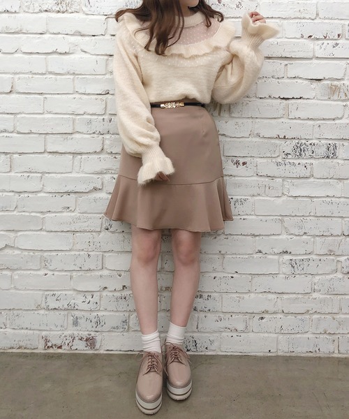 one after another NICE CLAUP（ワンアフターアナザーナイスクラップ）の「【Web限定】ブラウス＋スカート+ベルト+カチューシャ（4点セット）（ワンピース・レディース・オフホワイト/ベージュ・FREE）」の10枚目の写真