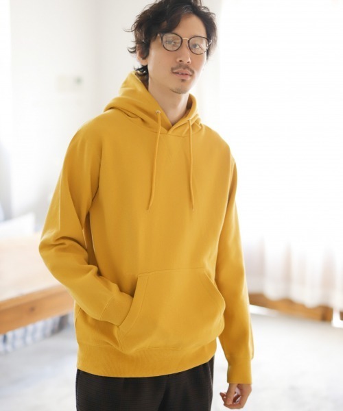 GLOBAL WORK（グローバルワーク）の「ソフトツイスト裏起毛フード/864479（パーカー・メンズ・ホワイト/イエロー/ミント/ブラウン系その他/チェリーピンク・SMALL/MEDIUM/LARGE/X-LARGE）」の4枚目の写真