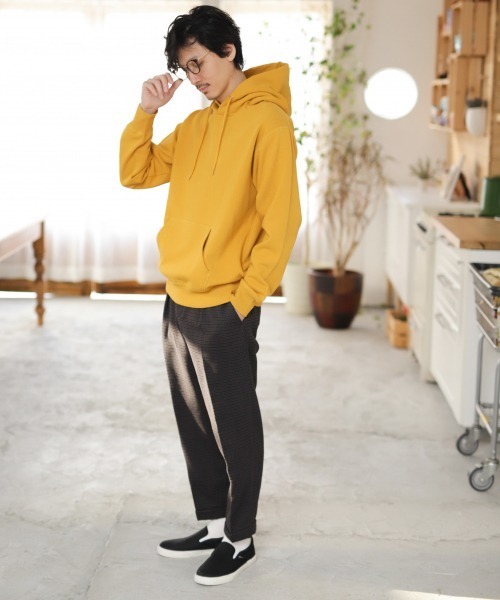 GLOBAL WORK（グローバルワーク）の「ソフトツイスト裏起毛フード/864479（パーカー・メンズ・ホワイト/イエロー/ミント/ブラウン系その他/チェリーピンク・SMALL/MEDIUM/LARGE/X-LARGE）」の12枚目の写真